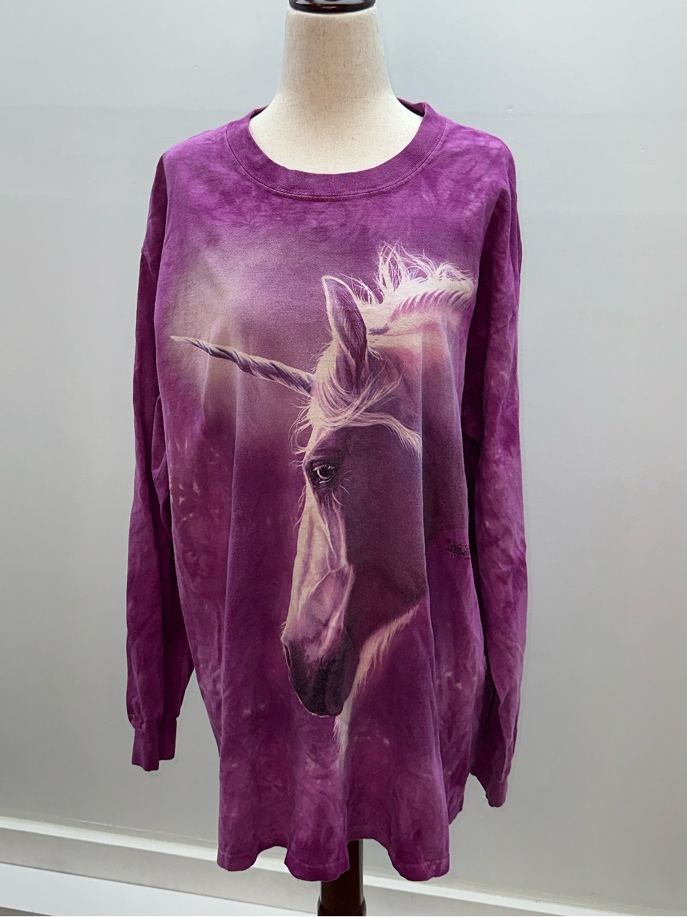 The Mountain Unicorn Shirt XL Long Sleeve Purple Tie Dye Graphic T-Shirt Fantasy